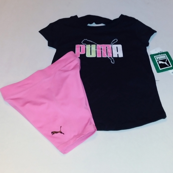 Puma Girls 3pc Active Short Set - Picture 1 of 5